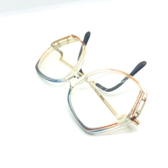 VINTAGE 70s OVERSIZED EYEGLASSES CLEAR GRADIENT BLUE PINK RETRO UNISEX FRAMES - Picture 15 of 16